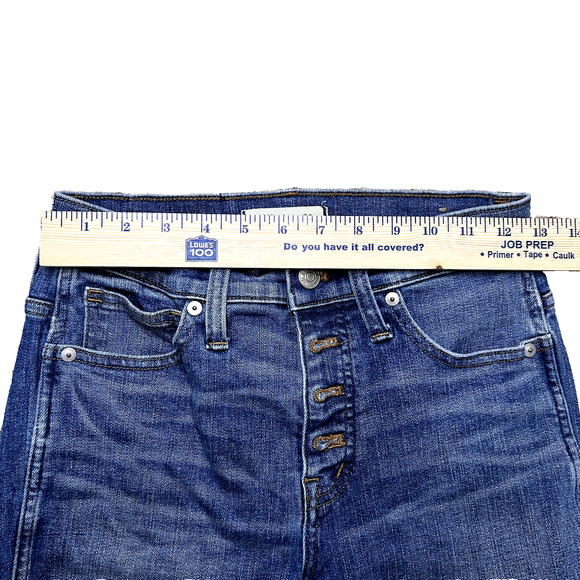 Madewell Jeans Women’s 25 Blue Slim Straight Mid Rise Medium Wash Button Fly - Picture 5 of 12
